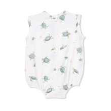 Load image into Gallery viewer, Sea Turtles Henley Bubble Romper

