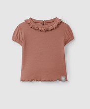 Load image into Gallery viewer, Dusty Plum Ruffle Collar Top
