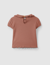 Load image into Gallery viewer, Dusty Plum Ruffle Collar Top
