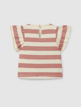 Load image into Gallery viewer, Dusty Plum Stripe Flutter Tee

