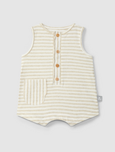 Load image into Gallery viewer, Oat/Cream Stripe Shortie Romper
