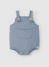 Load image into Gallery viewer, Dusty Blue Pocket Terry Bubble Romper
