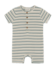 Load image into Gallery viewer, Summer Greens Rib Stripe Shortie Romper
