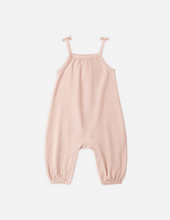 Load image into Gallery viewer, Melon Micro Stripe Smocked Jumpsuit
