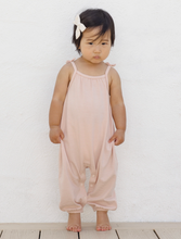 Load image into Gallery viewer, Melon Micro Stripe Smocked Jumpsuit
