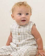 Load image into Gallery viewer, Blue Plaid Woven Jumpsuit

