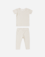 Load image into Gallery viewer, Oat Gingham Bamboo Short Sleeve Pajama Set
