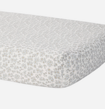 Load image into Gallery viewer, Blue Floral Bamboo Crib Sheet
