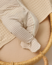 Load image into Gallery viewer, Oat Gingham Bamboo Zip Footie
