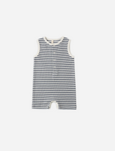 Load image into Gallery viewer, Ocean Stripe Ribbed Henley Romper
