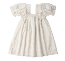 Load image into Gallery viewer, Ivory Eyelet Bubble Sleeve Dress
