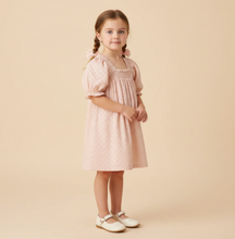 Load image into Gallery viewer, Blush Eyelet Bubble Sleeve Dress
