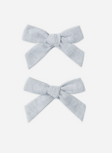 Load image into Gallery viewer, Heathered Light Blue Bows - Set of 2

