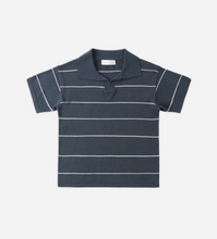 Load image into Gallery viewer, Navy Stripe Chandler Knit Polo
