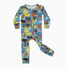 Load image into Gallery viewer, Justice League Heroes Bamboo Convertible Footie
