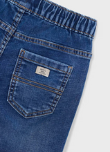 Load image into Gallery viewer, Boys Medium Wash Elastic Waist Denim Shorts

