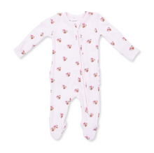 Load image into Gallery viewer, Mini Football Hearts Ruffle Two-Way Zip Footie
