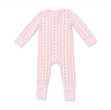 Load image into Gallery viewer, Antoinette Stripe 2-Way Zipper Romper
