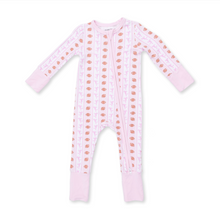 Load image into Gallery viewer, Football Bow Stripe 2-Way Zipper Romper

