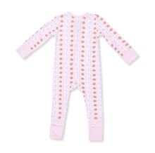 Load image into Gallery viewer, Football Bow Stripe 2-Way Zipper Romper
