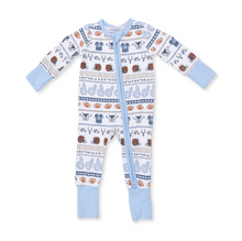 Load image into Gallery viewer, Football Stripe 2-Way Zipper Romper
