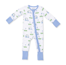 Load image into Gallery viewer, Golf Carts Blue 2-Way Zipper Romper
