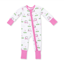 Load image into Gallery viewer, Golf Carts Pink 2-Way Zipper Romper
