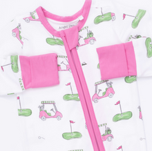 Load image into Gallery viewer, Golf Carts Pink 2-Way Zipper Romper
