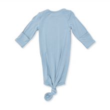 Load image into Gallery viewer, Solid Stone Blue Knotted Gown &amp; Hat Set
