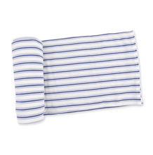 Load image into Gallery viewer, Vintage Stripe Blue Swaddle Blanket
