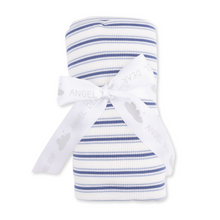 Load image into Gallery viewer, Vintage Stripe Blue Swaddle Blanket
