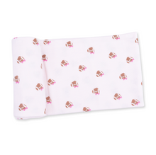 Load image into Gallery viewer, Mini Football Hearts Swaddle Blanket
