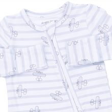 Load image into Gallery viewer, Airplane Stripe Two-Way Zip Footie
