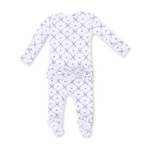 Load image into Gallery viewer, Simple Hockey Pink Ruffle Two-Way Zip Footie

