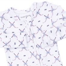 Load image into Gallery viewer, Simple Hockey Pink Ruffle Two-Way Zip Footie
