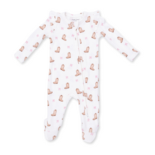 Load image into Gallery viewer, Mini Cowgirl Boots Ruffle Two-Way Zip Footie
