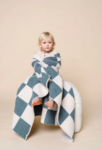 Load image into Gallery viewer, Ocean Check Chenille Blanket
