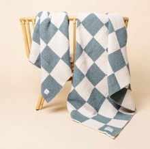Load image into Gallery viewer, Ocean Check Chenille Blanket
