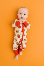 Load image into Gallery viewer, Cheeseburger Meal Convertible Footie
