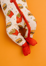 Load image into Gallery viewer, Cheeseburger Meal Convertible Footie
