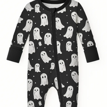 Load image into Gallery viewer, Halloween Ghosts Bamboo Convertible Footie
