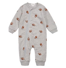 Load image into Gallery viewer, Heather Grey Footballs Jumpsuit
