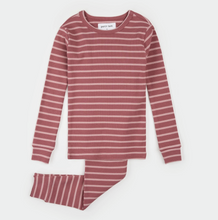 Load image into Gallery viewer, Dark Rose Stripe Rib PJ Set
