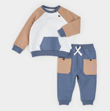 Load image into Gallery viewer, Mocha/Indigo Colorblock Jog Set
