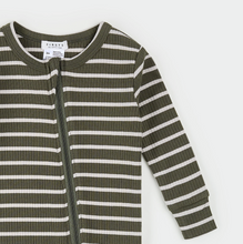 Load image into Gallery viewer, Farm Green Stripe Modal Rib Coverall
