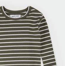 Load image into Gallery viewer, Farm Green Stripe Rib PJ Set
