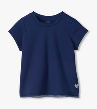 Load image into Gallery viewer, Estate Blue Mesh Trim Tee
