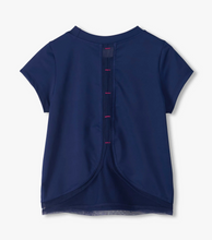 Load image into Gallery viewer, Estate Blue Mesh Trim Tee
