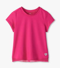 Load image into Gallery viewer, Hot Pink Mesh Trim Tee
