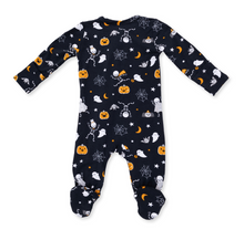 Load image into Gallery viewer, Halloween Skeleton Buddies Glow In The Dark Two-Way Zip Footie
